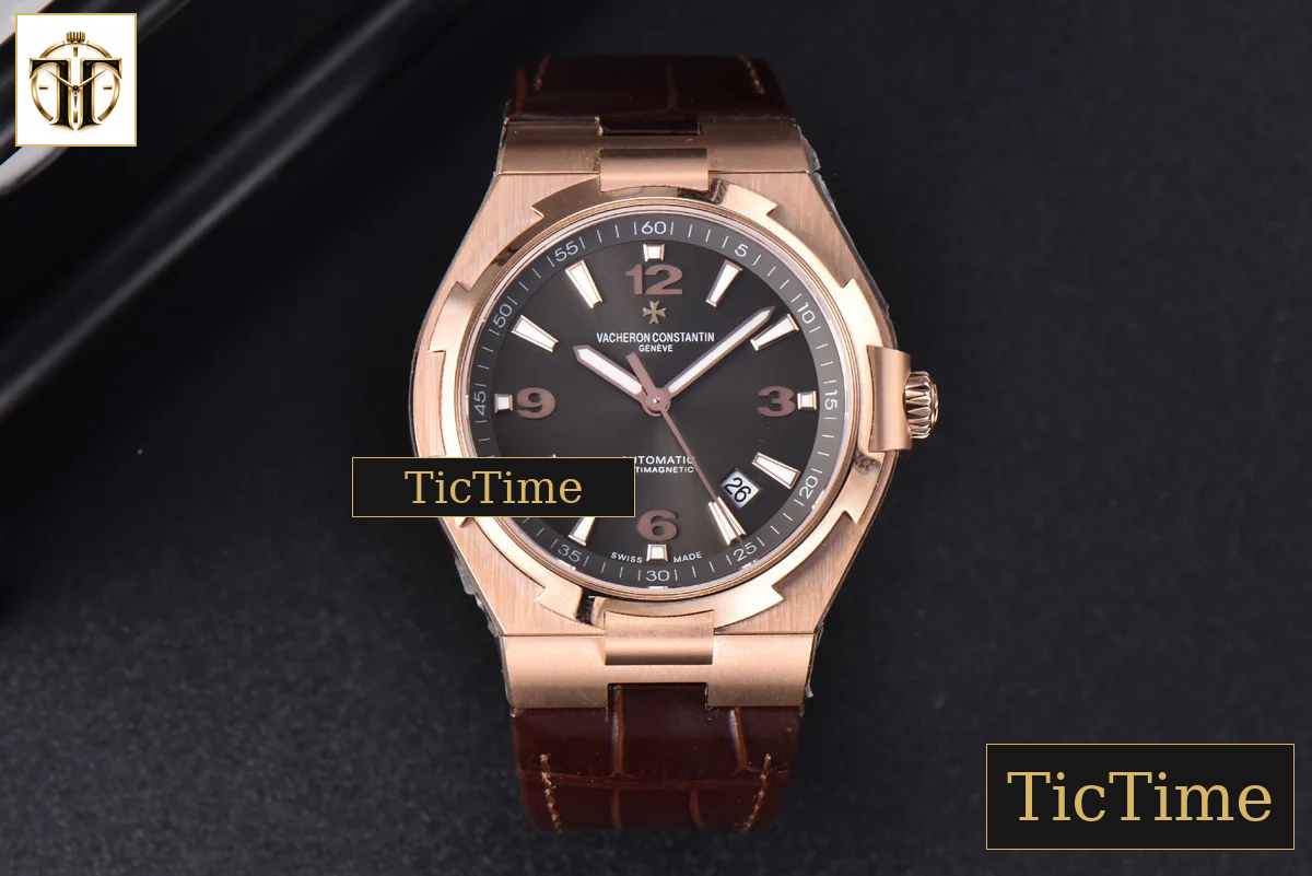 Overseas 47040 42mm MKF RG Brown Dial Leather Strap 9015 — foto 3