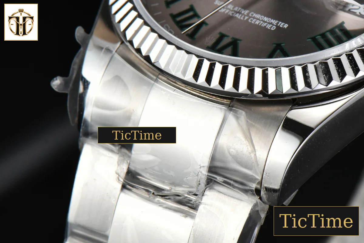 DateJust Wimbledon 36mm BPF Gray Dial Green Roma Marker Oyster Bracelet A2824 — foto 10