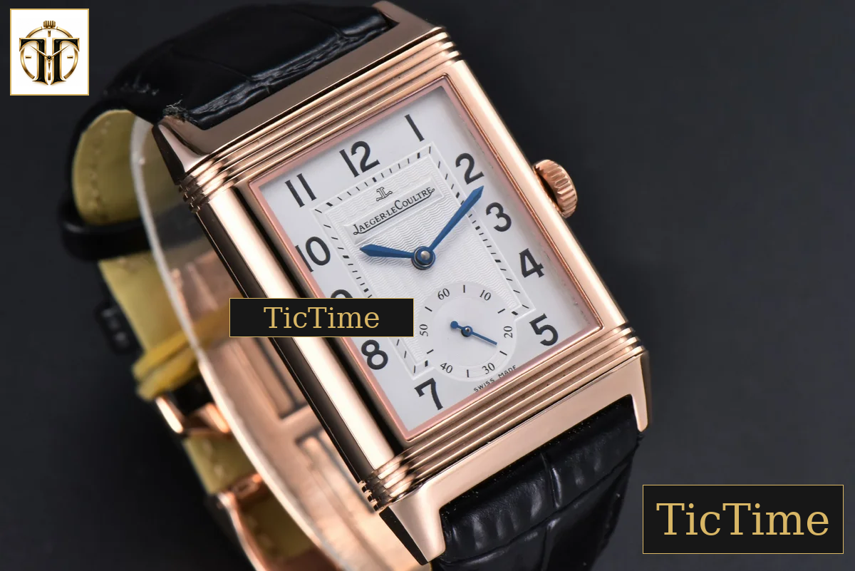 Master Reverso Tribute Small Seconds 30x47mm MGF RG White Dial Black Leather Strap A854A — foto 11