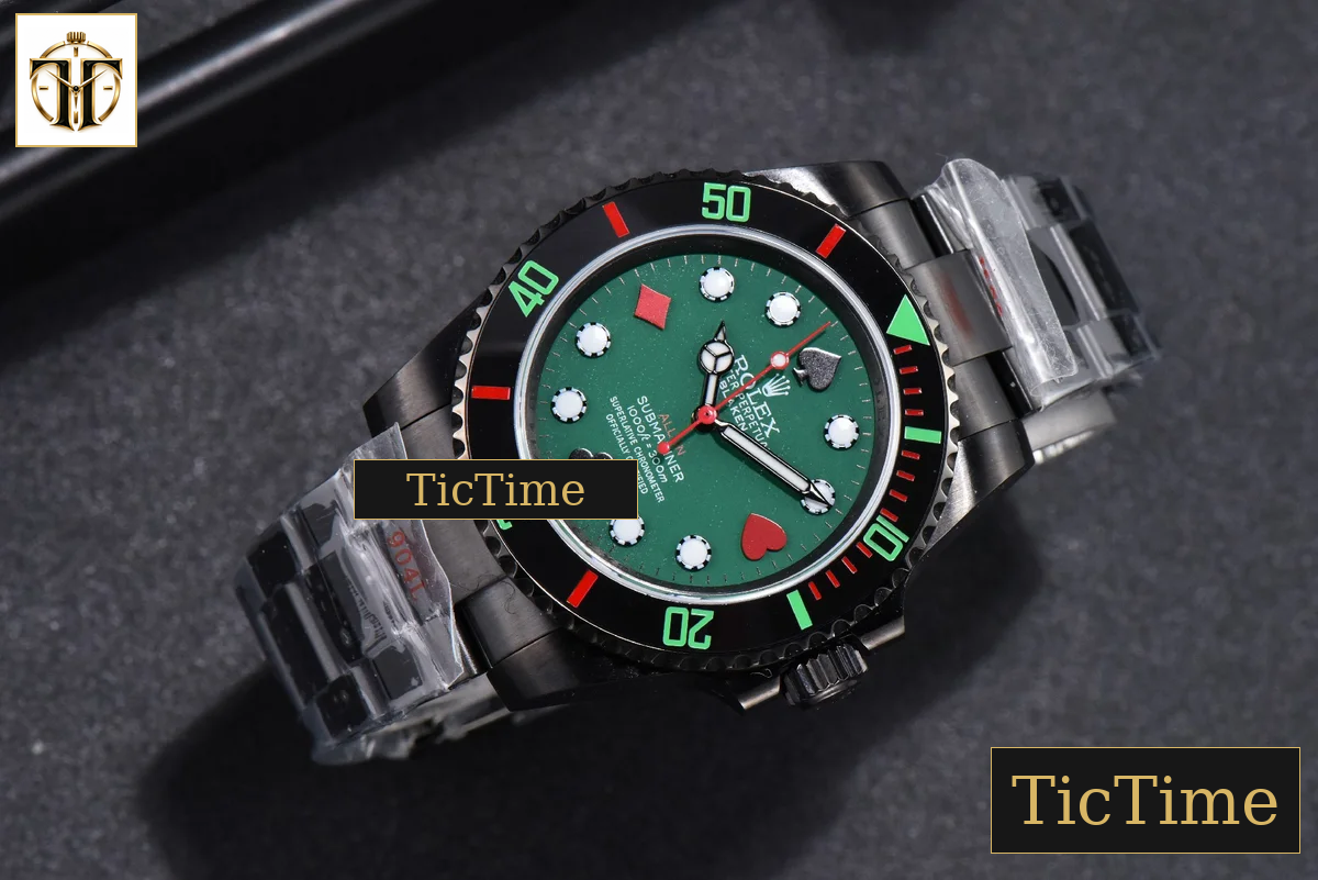 Blaken Submariner LN 116610 IPKF Green Dial PVD Bracelet A2836 — foto 4