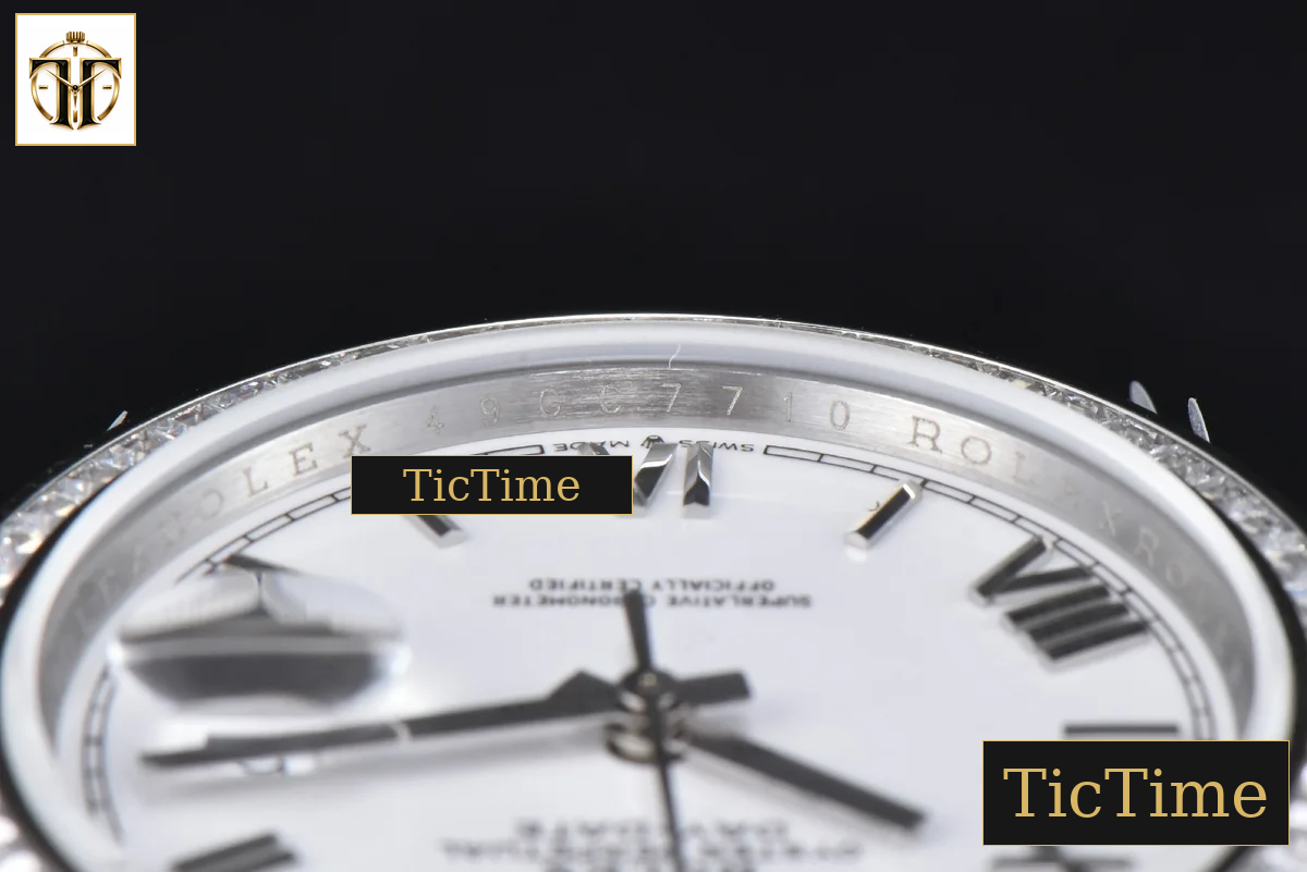 DayDate 36mm GMF SS Diamond Bezel White Dial Roman Marker President Bracelet (Tungsten) A2836 — foto 14