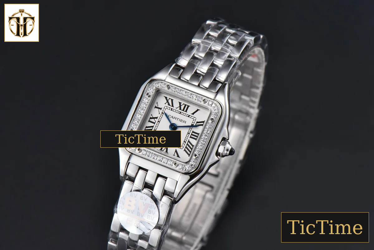 Panthère Secrete Ladies 22mm BVF SS Diamond Bezel White Dial SS Bracelet Ronda Quartz — foto 5