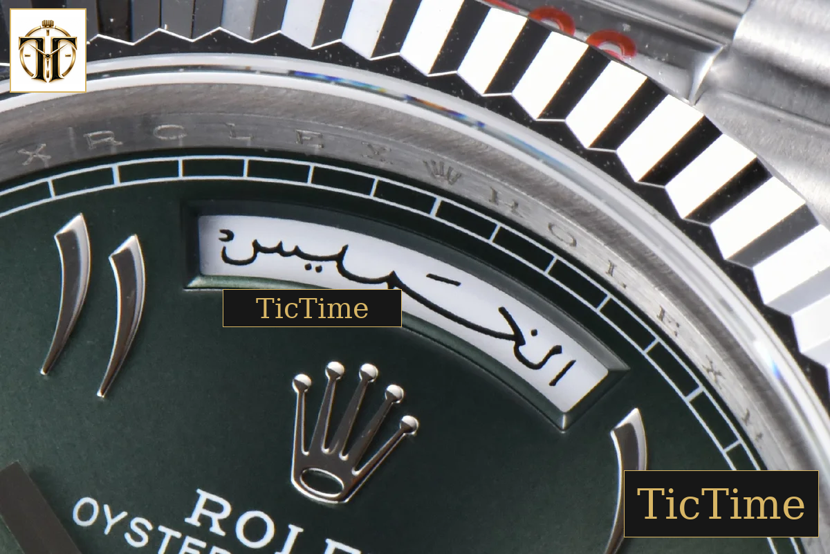 DayDate 904L Oliva 40mm GMF Green Arabic Dial President Bracelet A2836 — foto 5