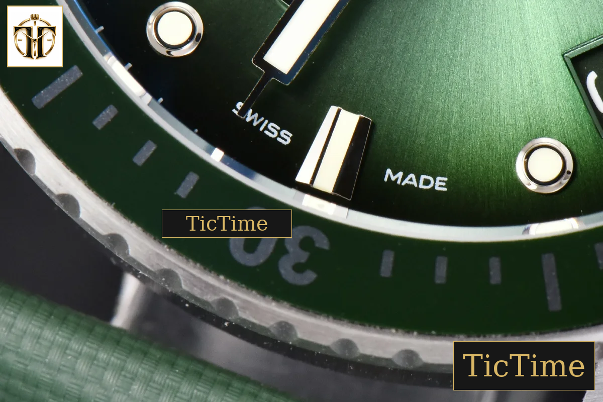 Fifty Fathoms Bathyscaphe 43mm GF Ceramic Green Dial Green Sail-Canvas Strap A1315 — foto 8
