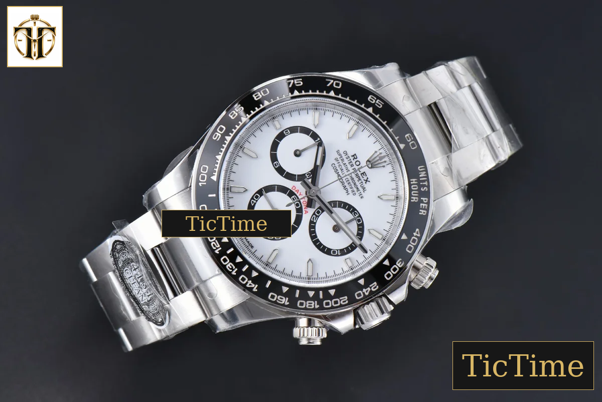 Daytona Panda 904L 126500 40mm Clean Factory White Dial Black Bezel SS Bracelet DD4131 — foto 4