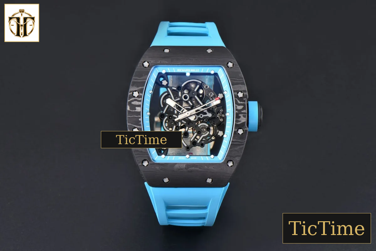 NTPT RM055 43mm ZF Blue Bezel Blue Crown blue Rubber Strap V6 RMUL2 — foto 3