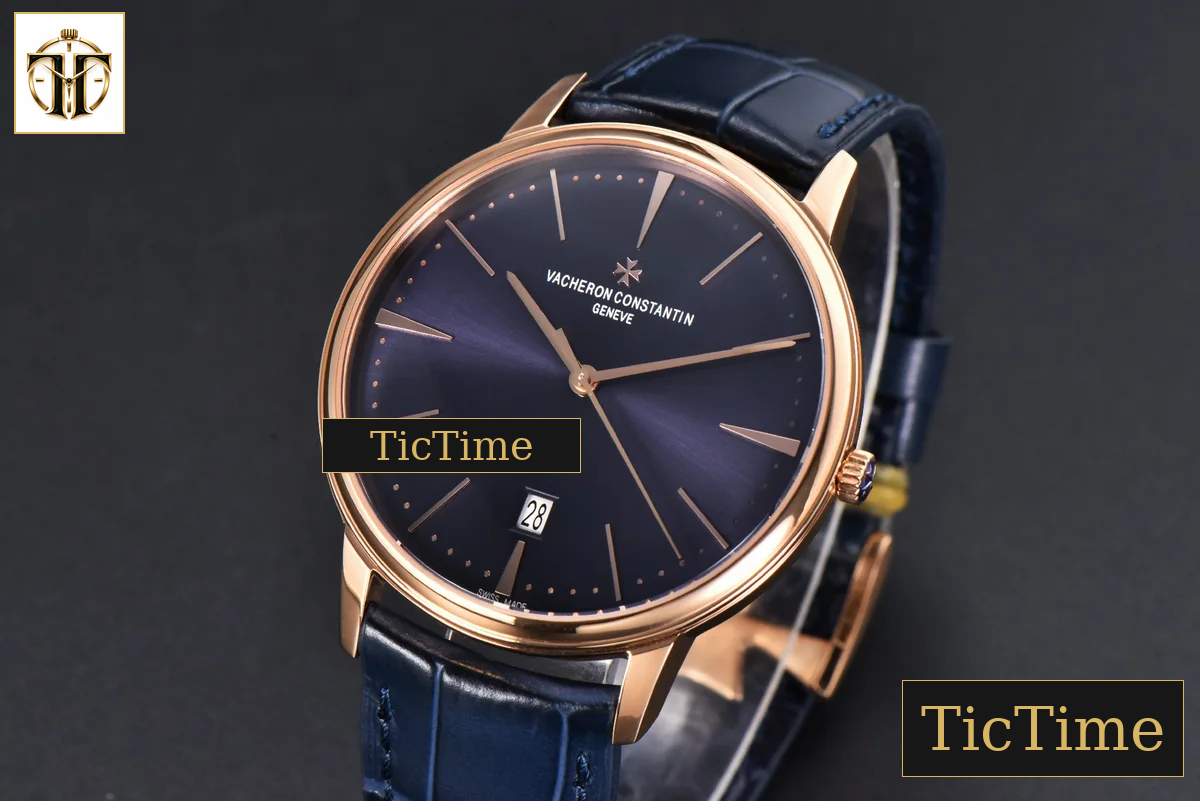 Patrimony Date 40mm ZF RG Blue Dial Blue Leather Strap Miyota 9015 — foto 9