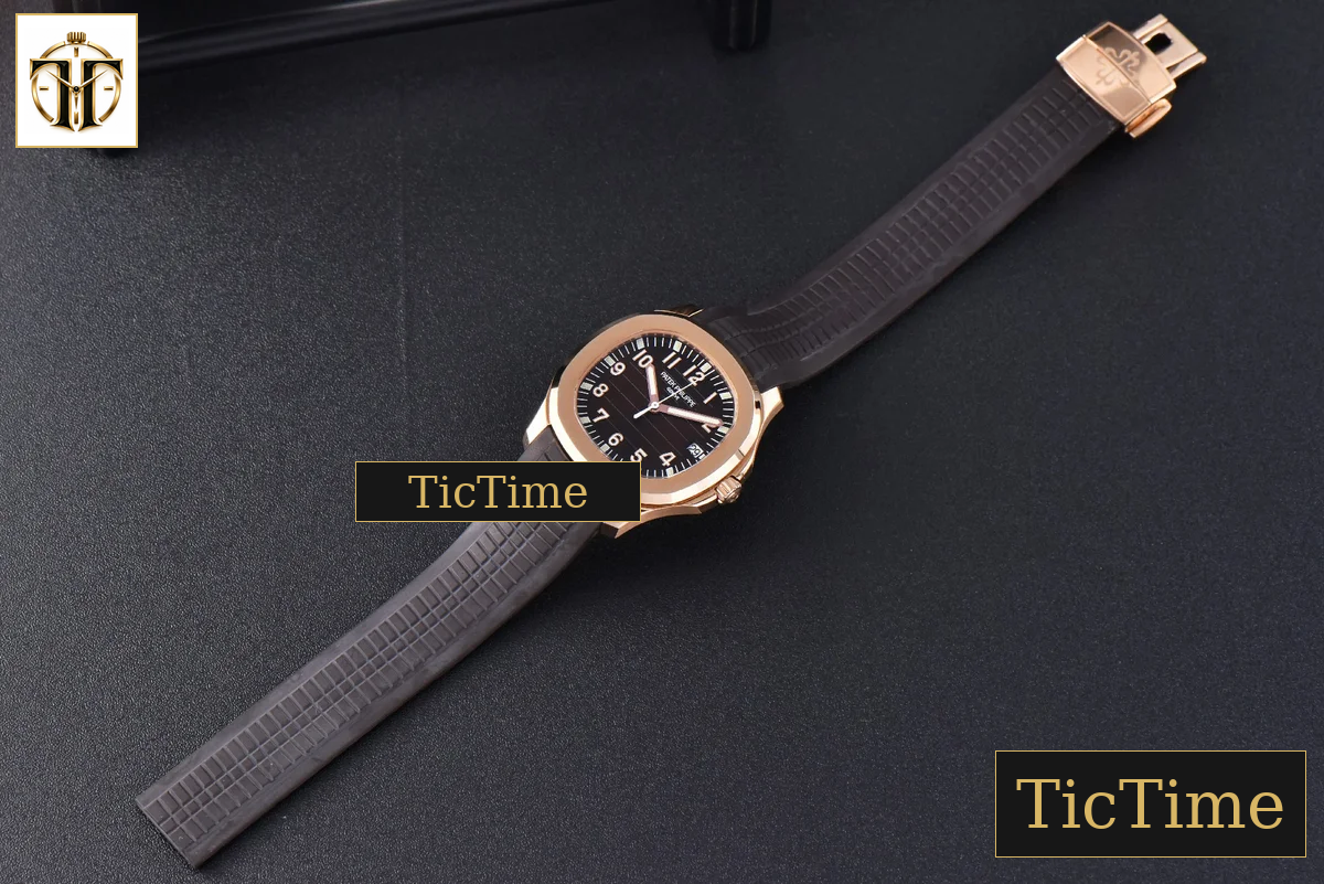Aquanaut 5167R 40mm 3KF Black Dial Brown Rubber Strap A324 — foto 11