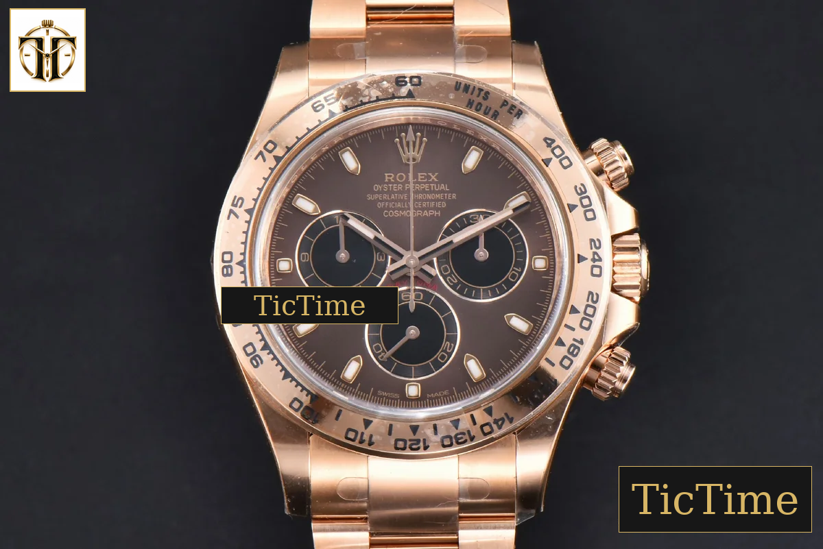 Daytona 116505 40mm Clean Factory RG Brown Dial Black Subdials RG Bracelet A4130 — foto 2