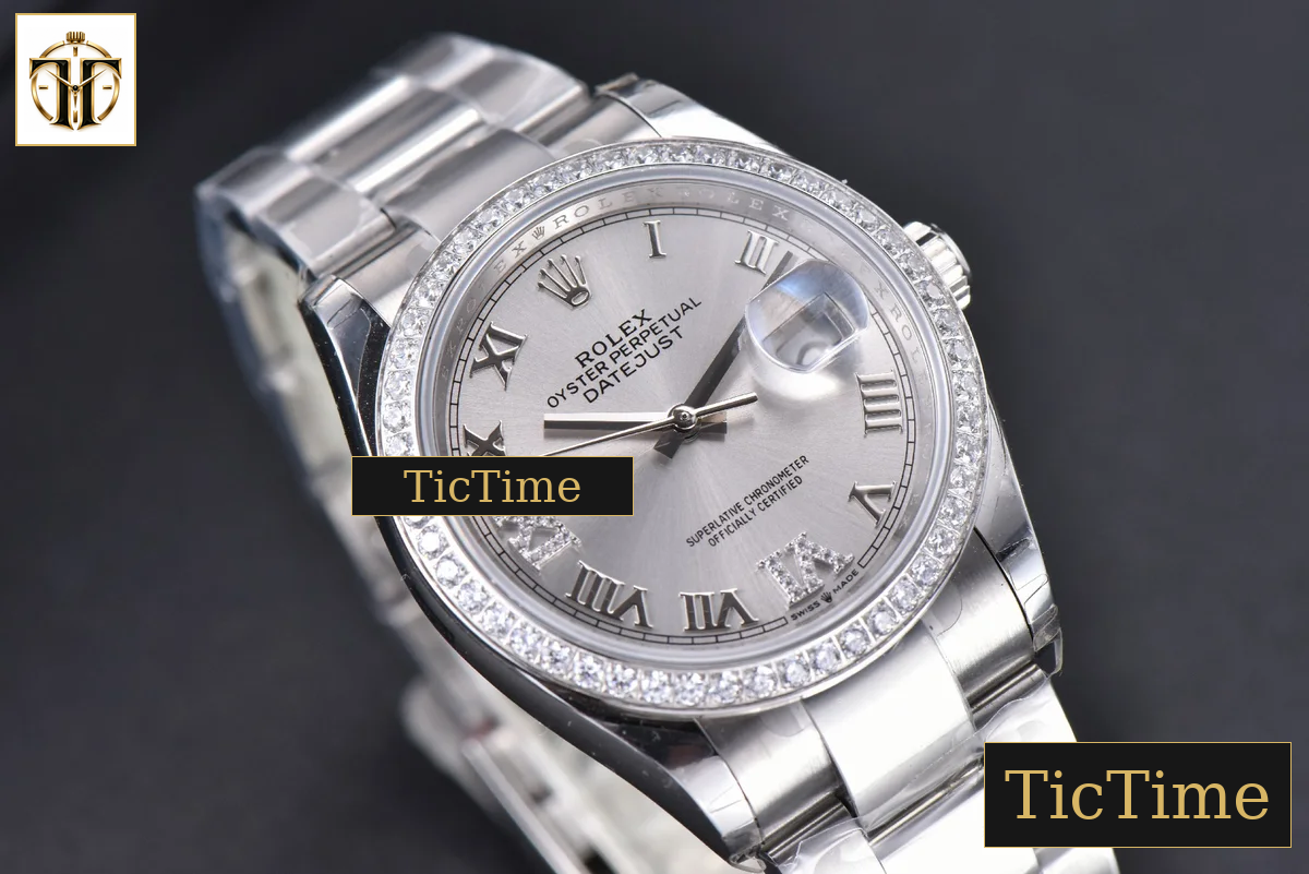 DateJust 36mm EWF SS Silver Dial Diamond Roma Marker Diamond Bezel Oyster Bracelet A3235 — foto 11