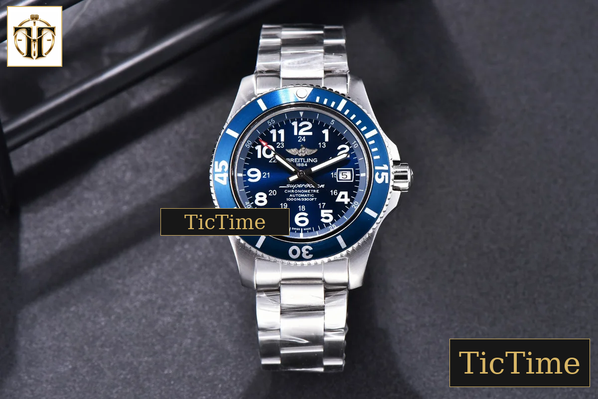 Superocean 44mm TF Black Ceramic Blue Dial SS Bracelet A2824 — foto 3