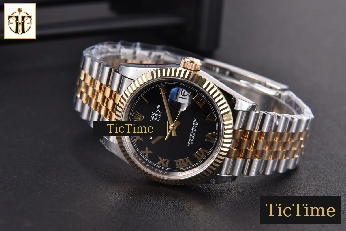 DateJust 904L 36mm GMF YG/SS Fluted Bezel Black Dial Roma Marker Jubilee Bracelet VR3235 — foto 15