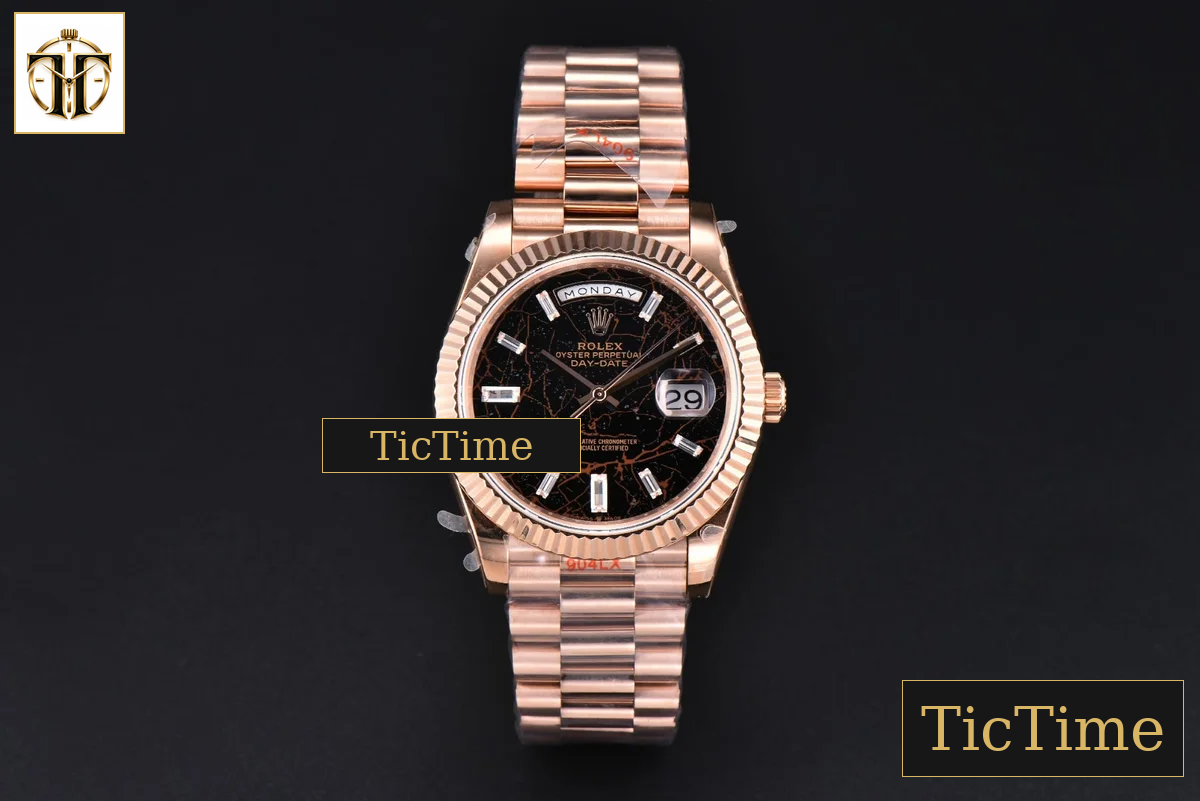DayDate Tungsten 40mm GMF RG Sinople Dial Diamond Marker President Bracelet 165g VR3255 — foto 3