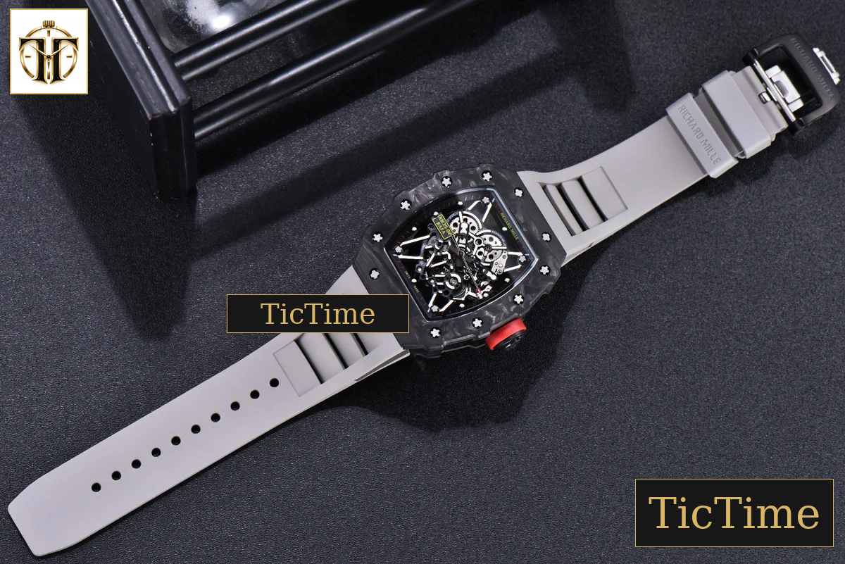 RM035-02 KVF Skeleton Dial Red Gray Rubber Strap V3 Miyota8215 — foto 25