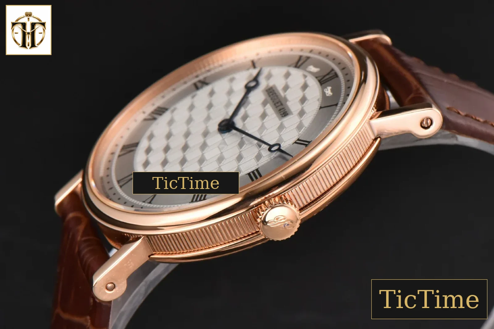 Classique 5157 38mm LTF RG White Textured Dial Roma Marker Brown Leather Strap MY9015 — foto 10