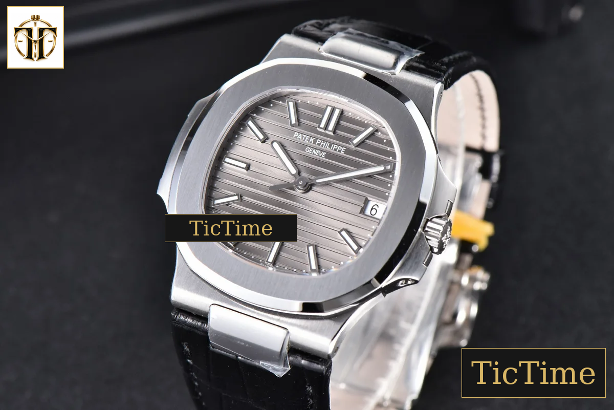 Nautilus 5711 40mm 3KF Gray Dial Black Leather Strap V3 A324 — foto 9