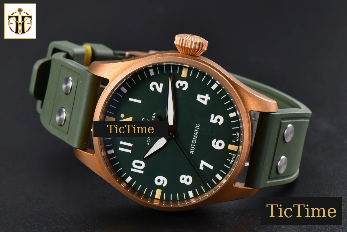 Big Pilot IW329702 43.8mm M+F Bronze Green Dial Green Rubber Strap A2892 — foto 13
