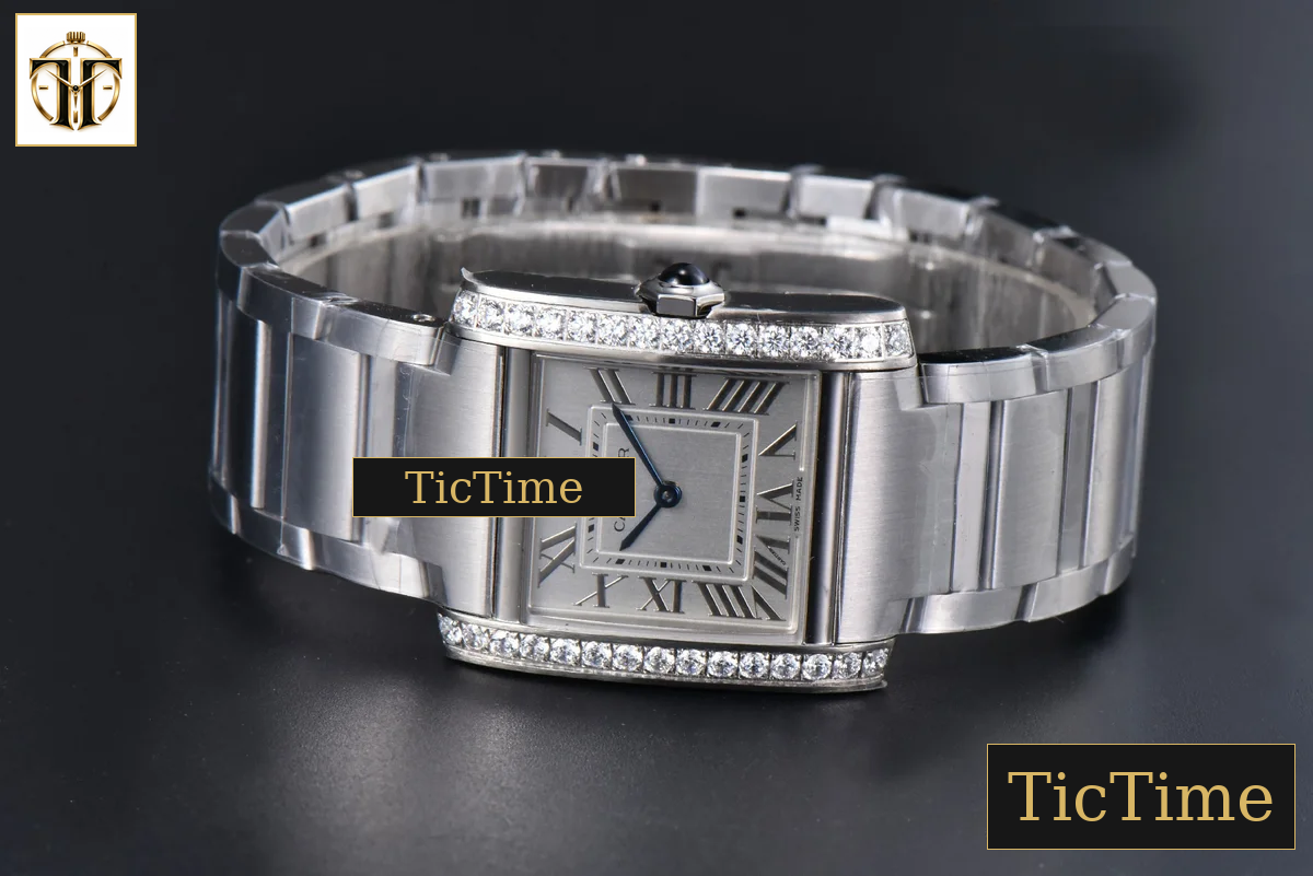 Tank Francaise Medium 32mmx 27mm 8848F Diamond SS Bracelet Quartz — foto 12