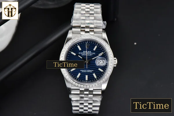 Foto frontal — DateJust 36mm BPF Diamond Blue Motif Dial Jubilee Bracelet A2824