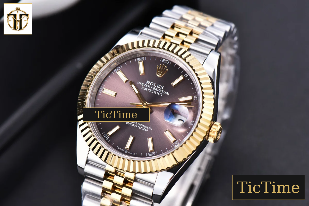 Datejust 41mm GMF YG/SS Gray Dial Stick Marker Fluted Bezel Jubille Bracelet VR3235 — foto 5