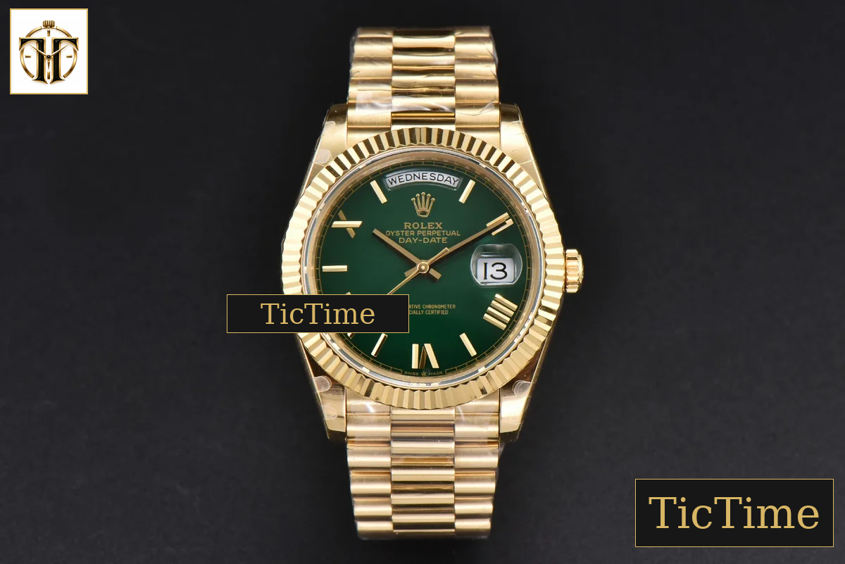 DayDate 904L 40mm BPF YG Green Dial YG Bracelet A3235 — foto 3