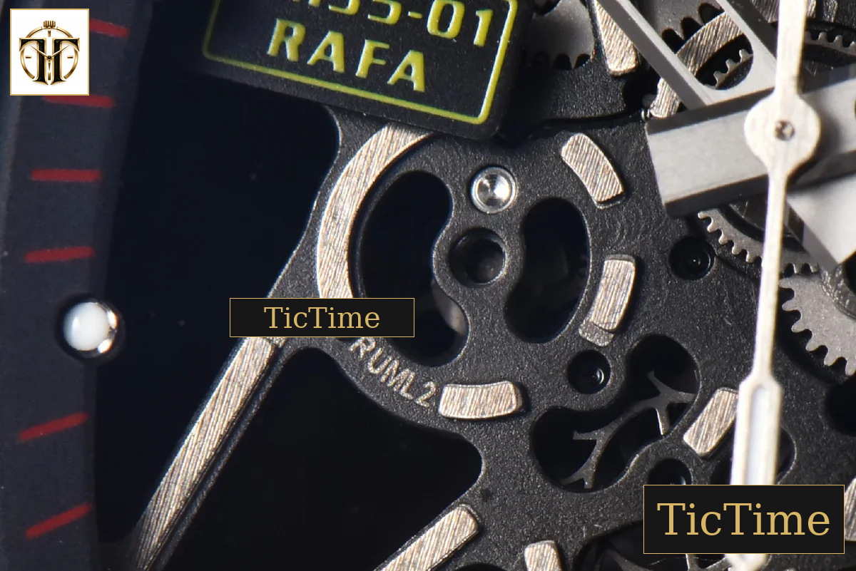 RM035-02 42mm T+F Black Forged Carbon Black Skeleton Dial Orange Crown Orange Rubber Strap RMUL2 — foto 9