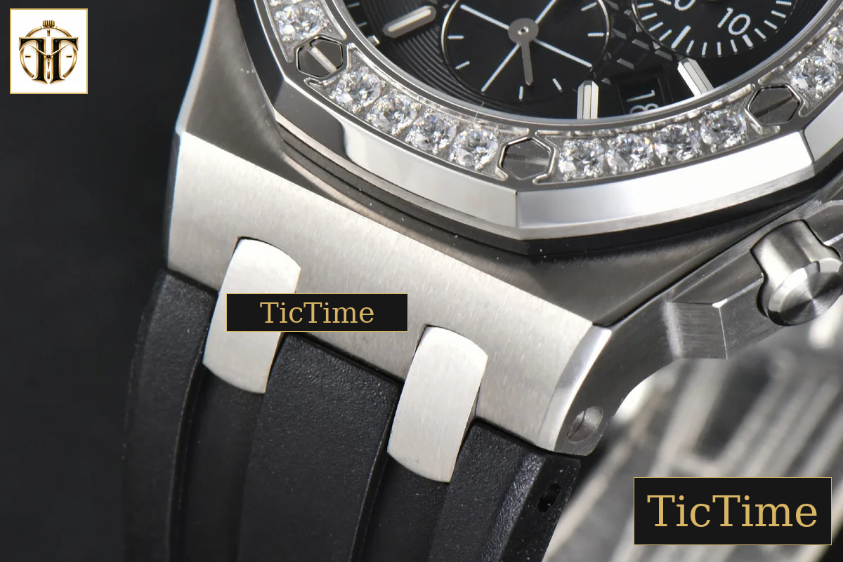 Offshore Ladies 26231ST 37mm RXWF Diamond Black Dial Black Subdial Black Rubber Strap Quartz — foto 9