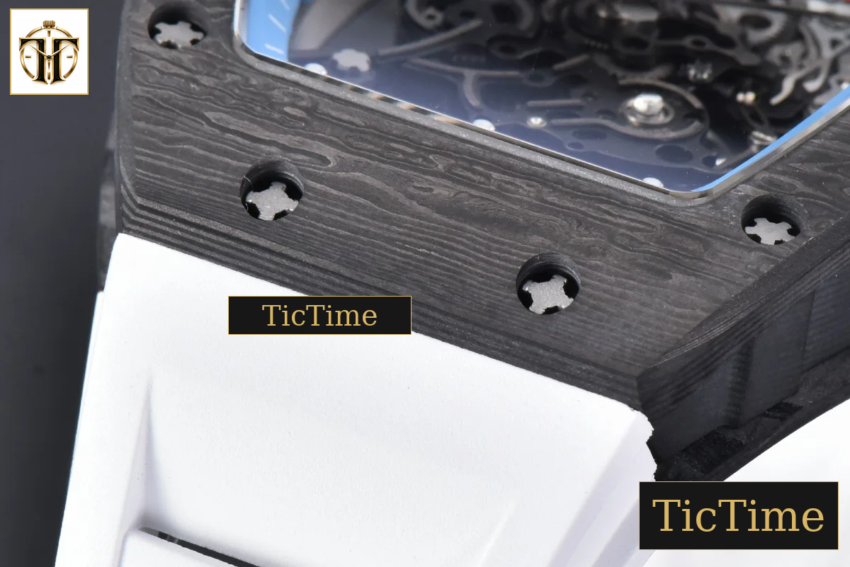NTPT RM055 42mm RMF Blue Skeleton Dial White Rubber Strap RMUL2 — foto 11
