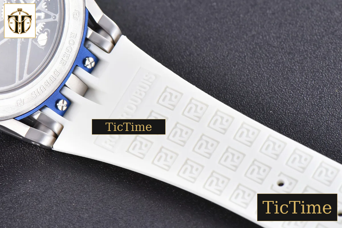 Excalibur Sports Tourbillon 46mm JBF Titanium Skeleton Dial Black Crown White Rubber Strap — foto 18