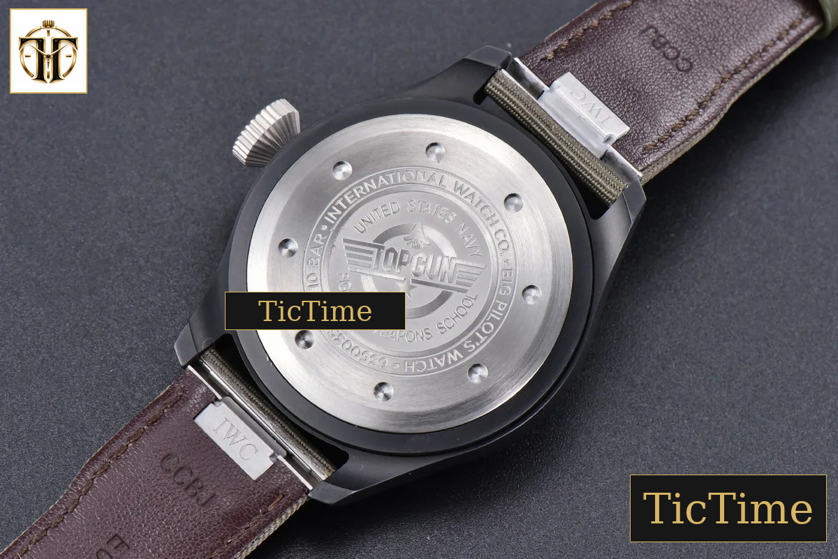 Top Gun IW326901 44mm M+F Ceramic Black Dial Green Nylon Strap A2892 — foto 20