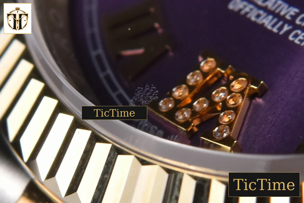 DateJust 904L 36mm GMF YG/SS Fluted Bezel Purple Dial Roma Marker Jubilee Bracelet VR3285 — foto 14