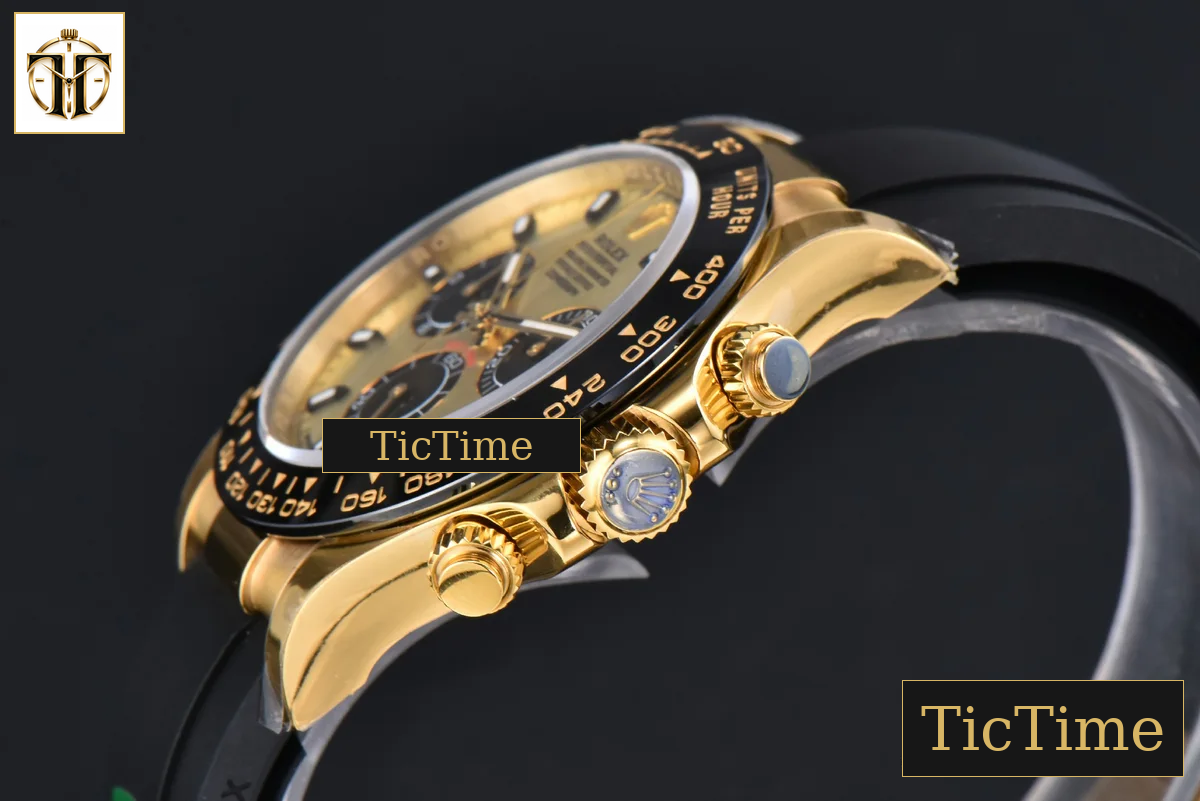 Daytona 116518 40mm APSF YG YG/Black Dial Ceramic Bezel Lume Marker Oysterflex Strap Tungsten Version SH4130 — foto 14