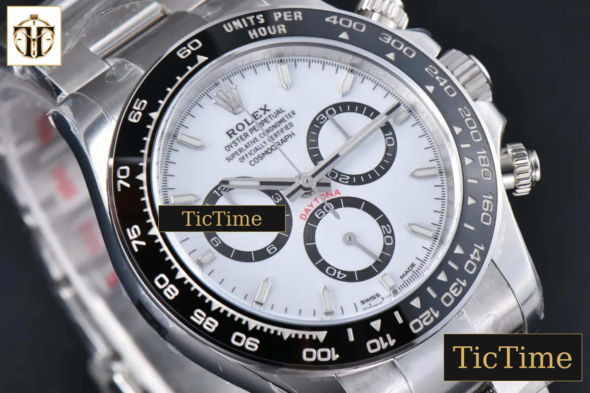 Daytona Panda 904L 126500 40mm Clean Factory White Dial Black Bezel SS Bracelet DD4131 — foto 15