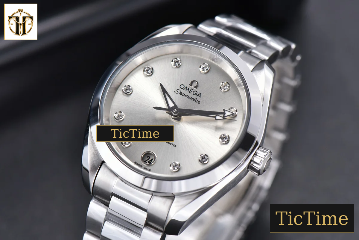 Aqua Terra 150M Ladies 34mm VSF Silver Dial Diamond Marker SS Bracelet A8800 — foto 5