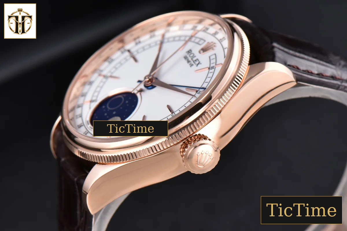 Cellini Moonphase 50535 40mm KZF RG white dial Mod Asia 3195 — foto 9