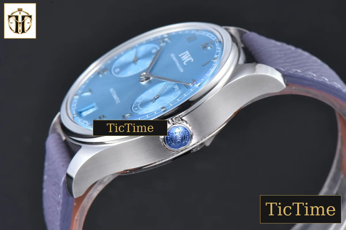 Portugieser Automatic 7 Days IWC0559D 42mm APSF Blue Dial SS Numeral Markers Gray Leather Strap A52010 — foto 10