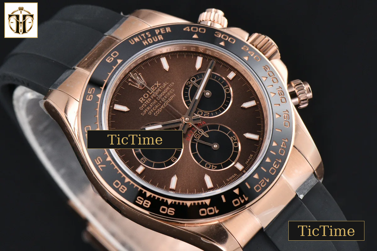 Daytona UFO 126515 40mm UF RG Black Ceramic Bezel Brown Dial Oysterflex Strap (Free Sprung) UF4131 — foto 12