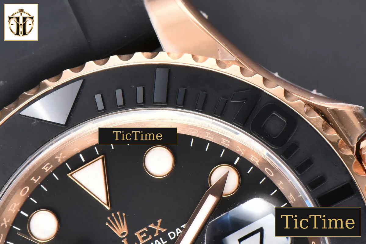 Yacht-Master 904L 126655 40mm Clean Factory RG Ceramic Black Dial Oysterflex Strap VR3235 — foto 13