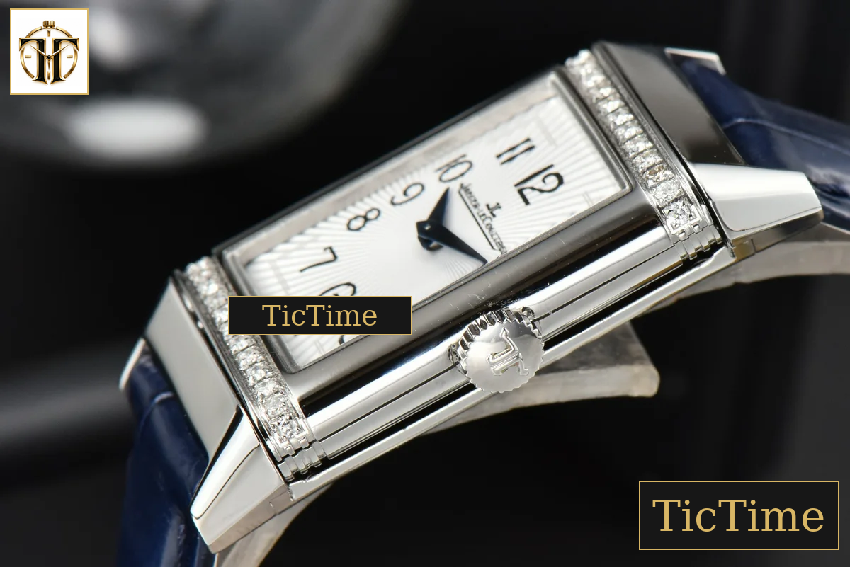 Reverso One 3288420 20mm IMF Diamond White Moissanite Blue Leather Strap (wth CZ stones ) Swiss Quartz — foto 9