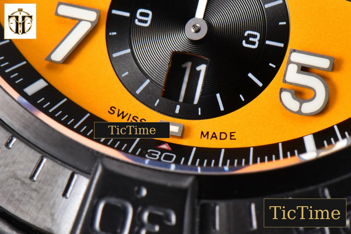 Avenger Chronograph 44mm BLSF Black PVD Orange/Black Dial Orange Nylon Strap A7750 — foto 9