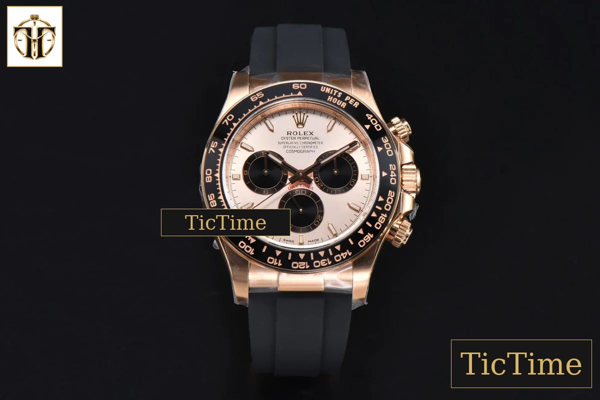 Daytona 126515 40mm Clean Factory RG Black Bezel Black Subdial Black Oysterflex Strap SH4131 — foto 2