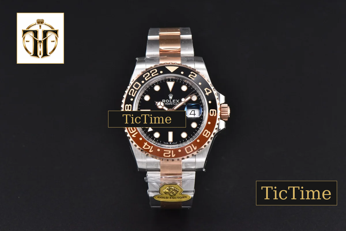GMT Master CHNR Rootbeer 126711 Gold Factory YG/SS Oyster Bracelet V4 Weighted — foto 3
