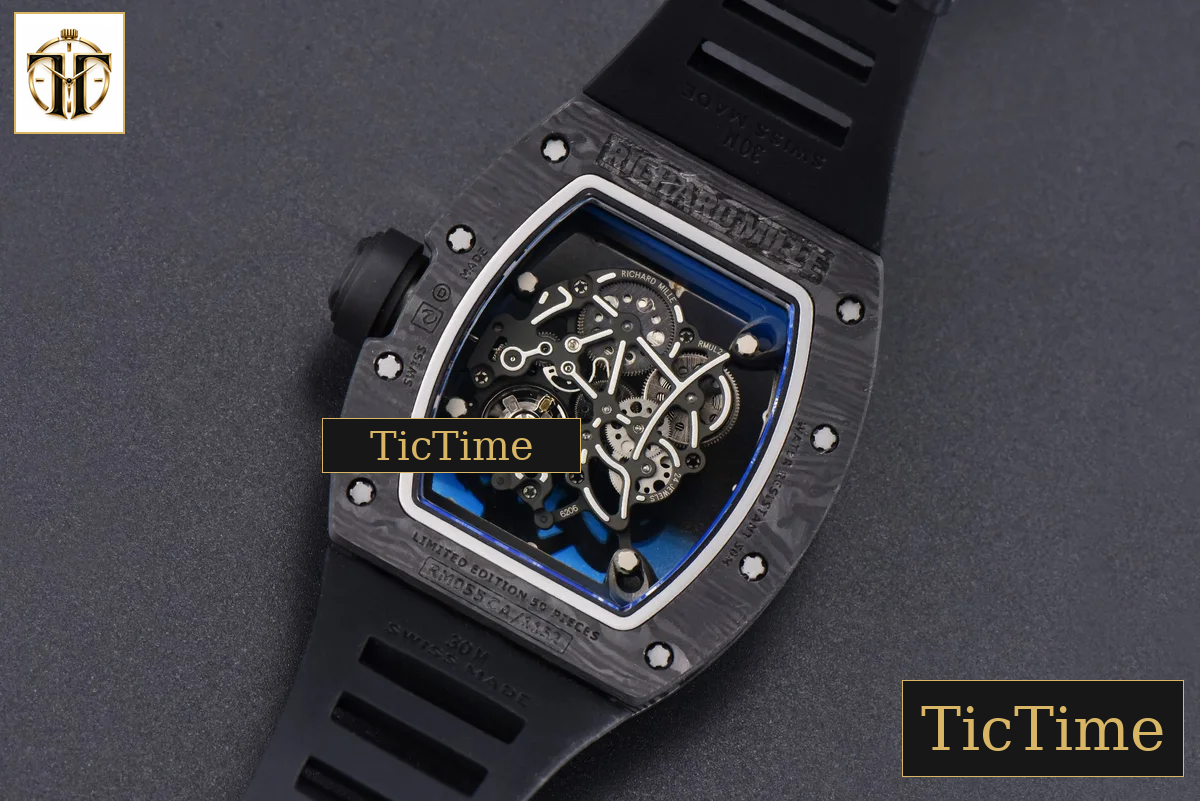 NTPT RM055 43mm ZF RG Bezel Black Crown Black Rubber Strap V6 RMUL2 — foto 18