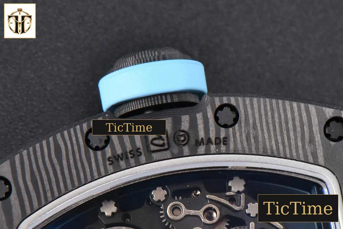 NTPT RM055 42.7mm BBRF Blue Skeleton Dial White Rubber Strap RMUL2 — foto 23