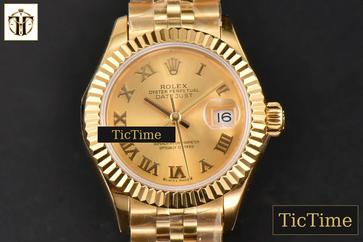 DateJust Ladies 28mm WF YG Gold Dial Roma Marker Jubilee Bracelet A2236 — foto 2