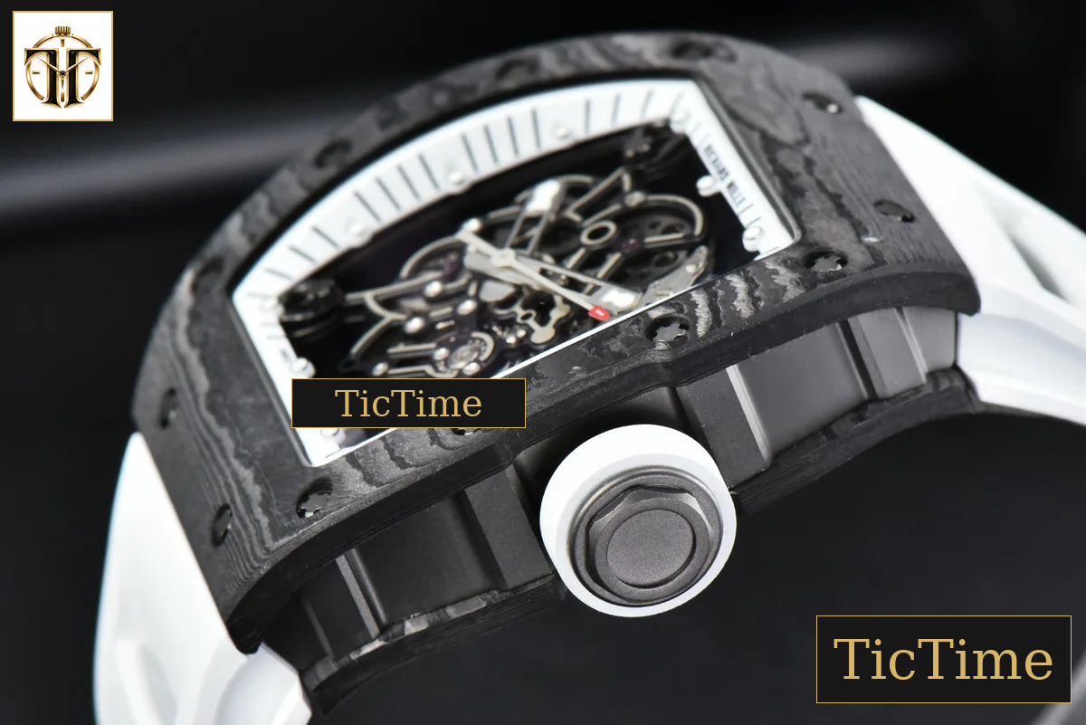 Bubba Watson RM055 42.7mm ZF Black NTPT White Skeleton Dial White Rubber Strap V6 NH05 — foto 9