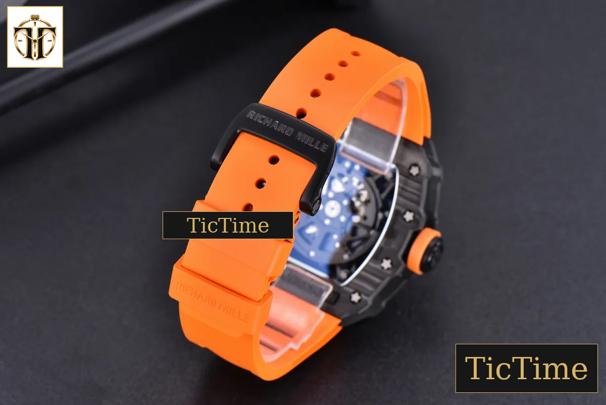 RM035-02 KVF Skeleton Dial Orange Orange Rubber Strap V3 Miyota8215 — foto 20