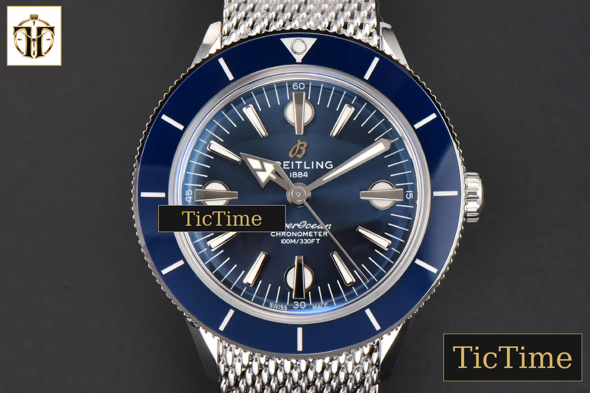 SuperOcean Heritage 42mm GF SS Blue Ceramic Blue Dial Mesh Bracelet A2824 — foto 2