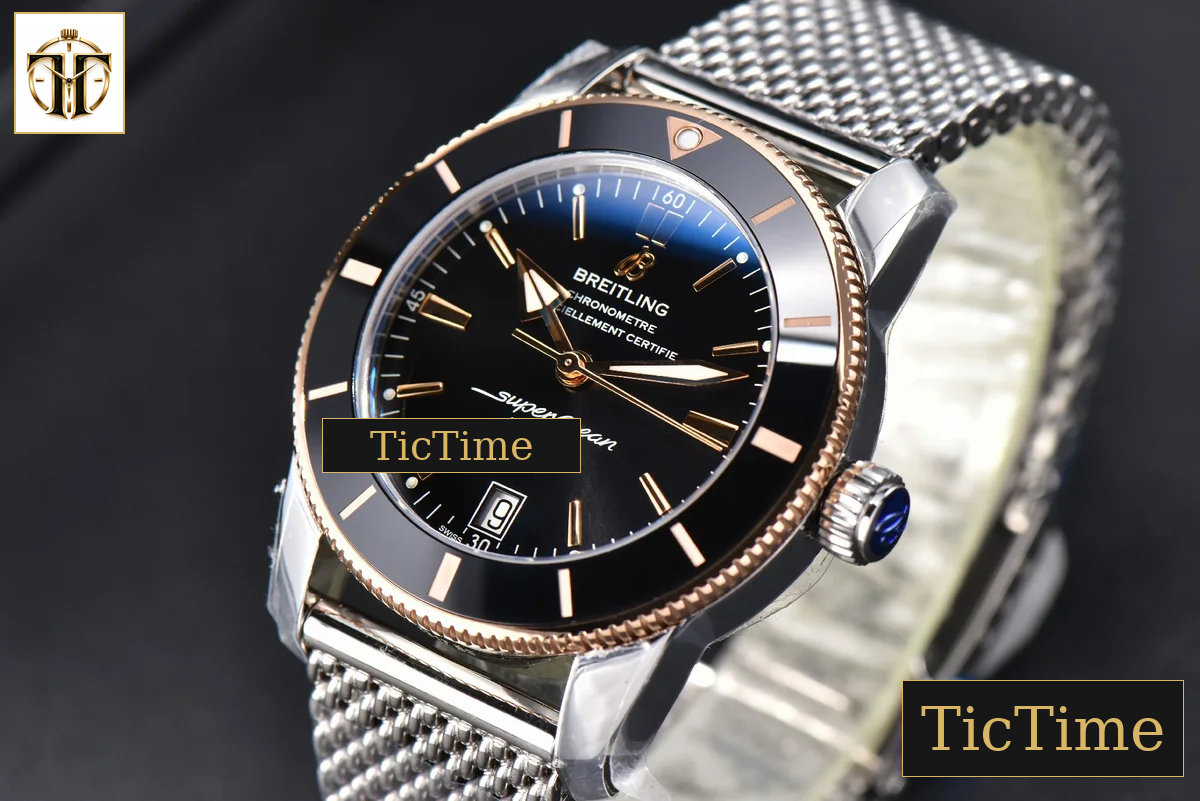 SuperOcean Heritage II 42mm GF RG Black Dial SS bracelet A2824 — foto 5