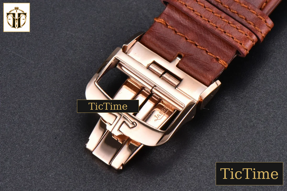 Master Reverso Tribute Small Seconds 30x47mm MGF RG Gray Dial Brown Leather Strap A854A — foto 32